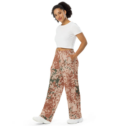 Danish Flecktarn Desert CAMO unisex wide-leg pants - Wide-leg Pants