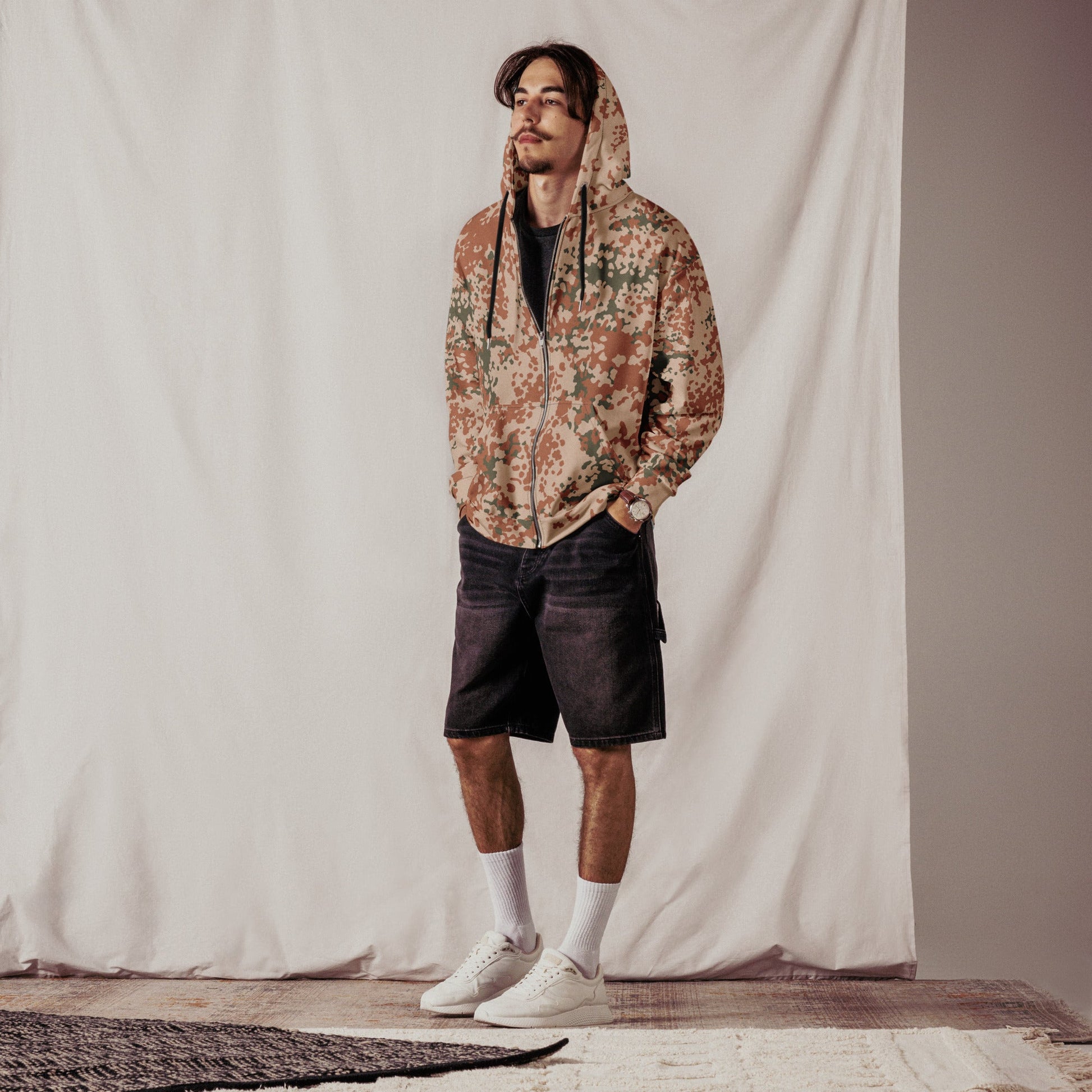 Danish Flecktarn Desert CAMO Unisex zip hoodie - Zip Hoodies