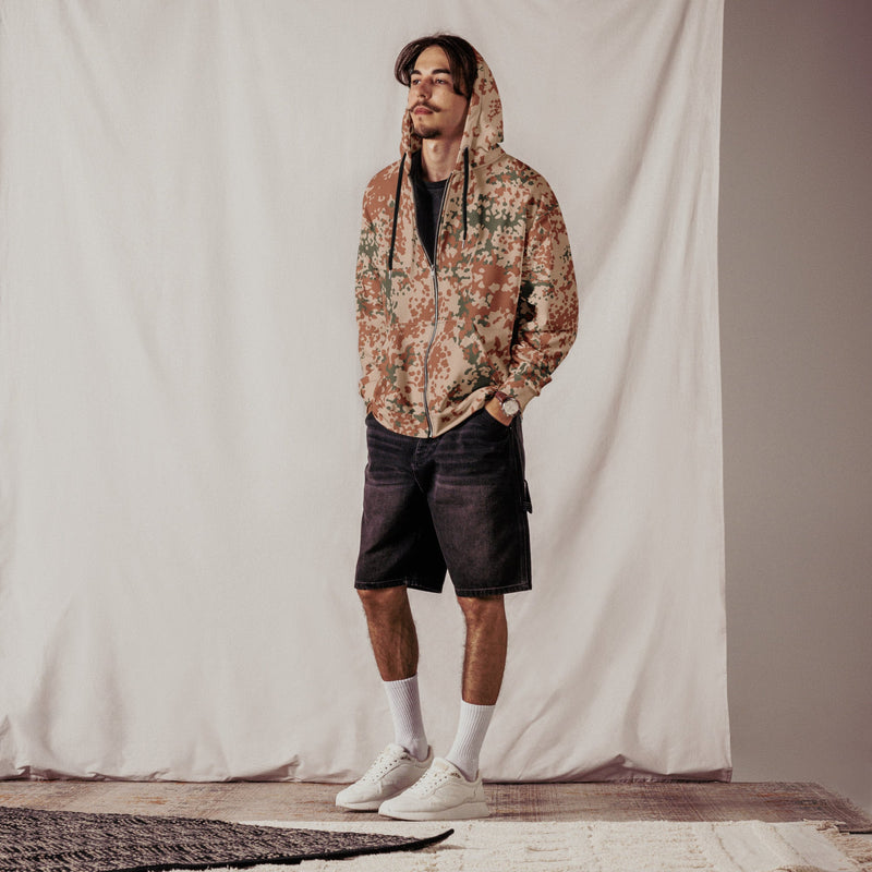 Flecktarn Desert Scandinavian CAMO Unisex Zip Hoodie