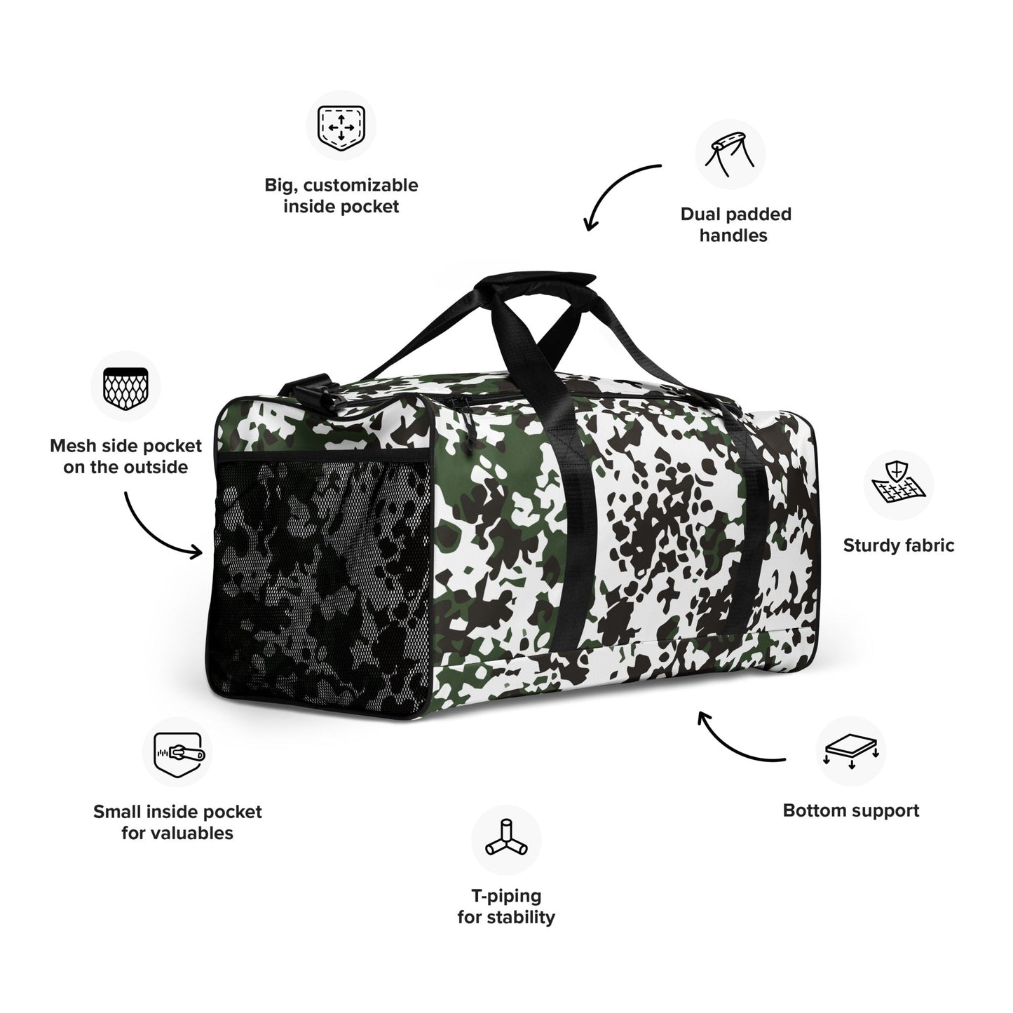 Danish Flecktarn Snow CAMO Duffle Bag