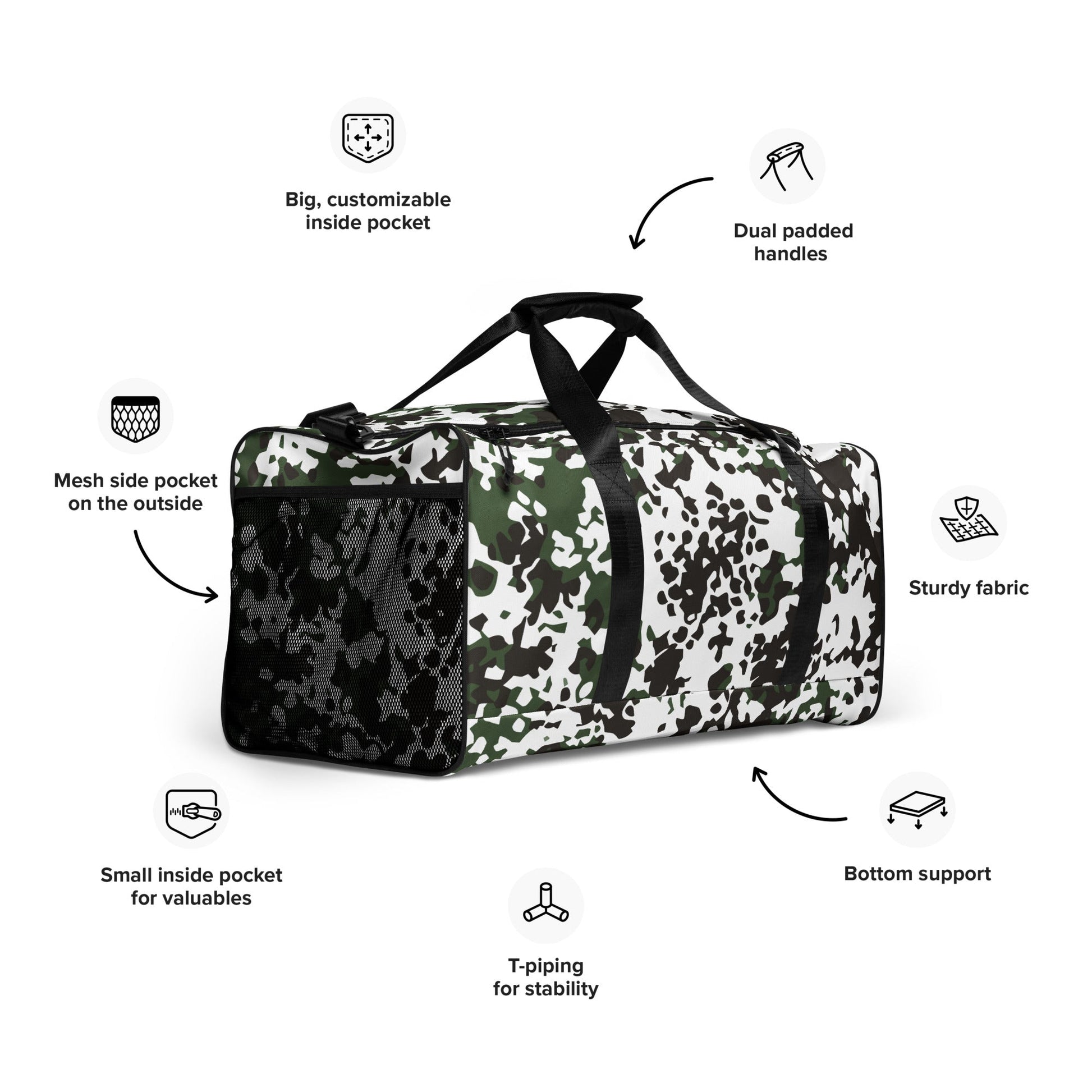Danish Flecktarn Snow CAMO Duffle Bag