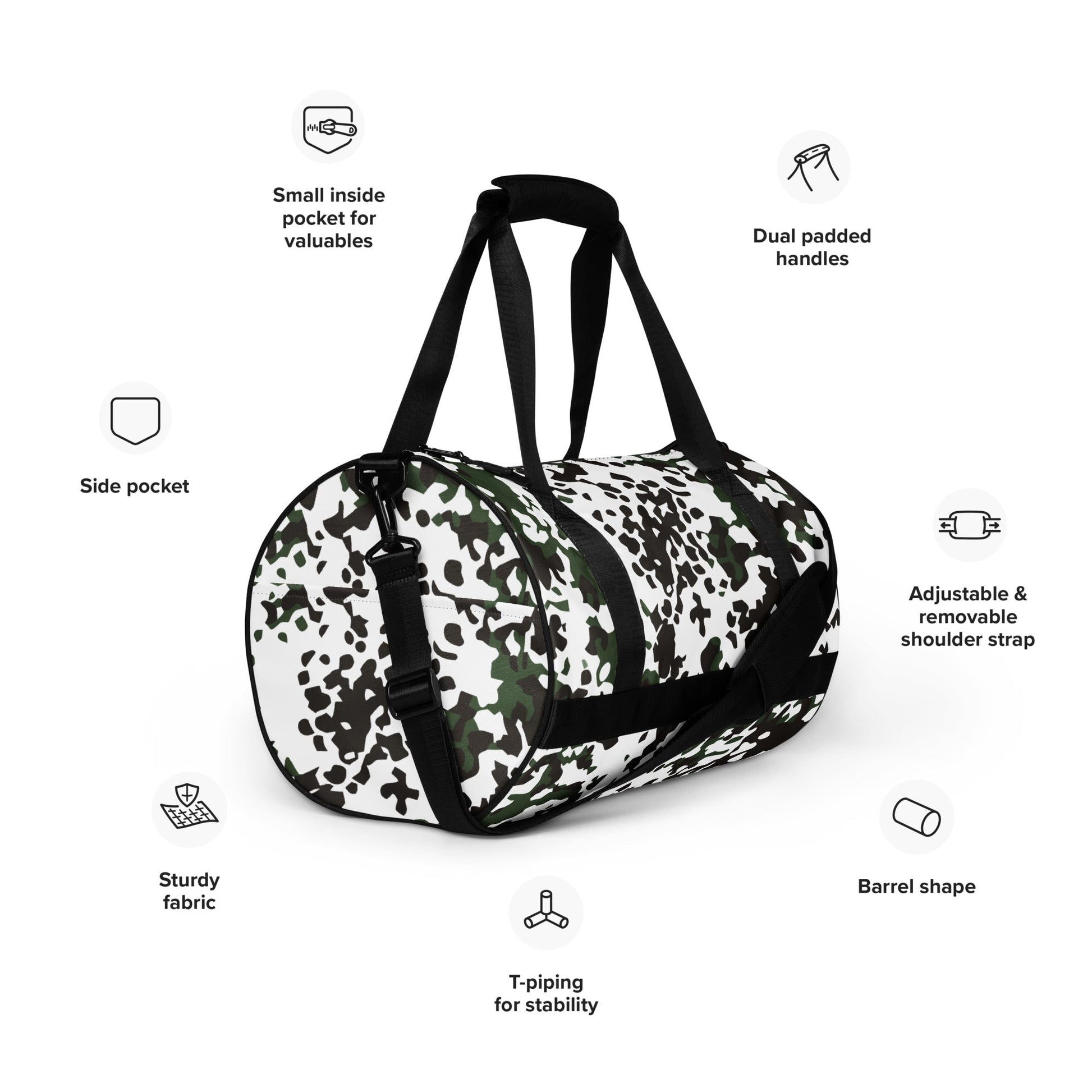 Danish Flecktarn Snow CAMO gym bag - Gym Bags