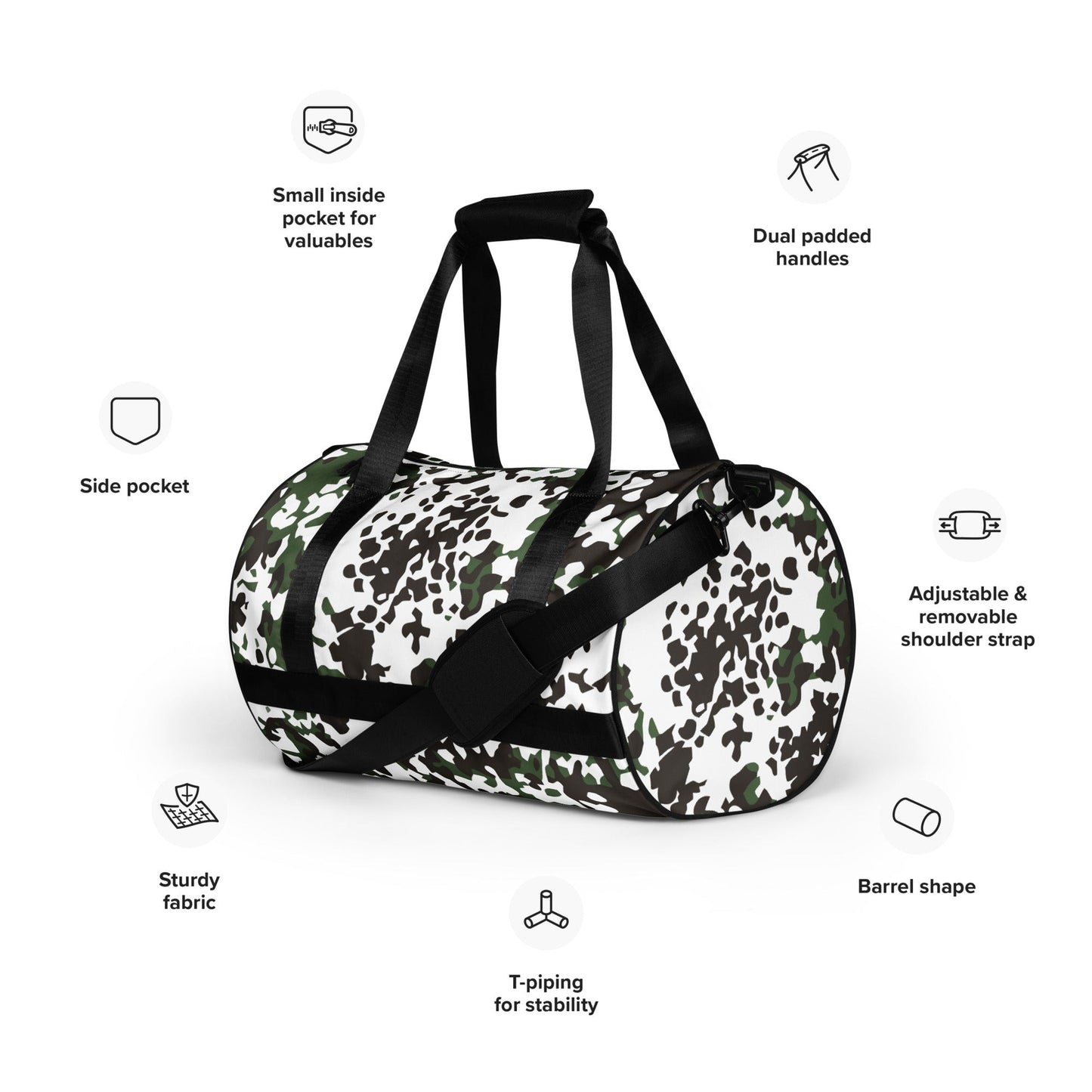 Danish Flecktarn Snow CAMO gym bag - Gym Bags