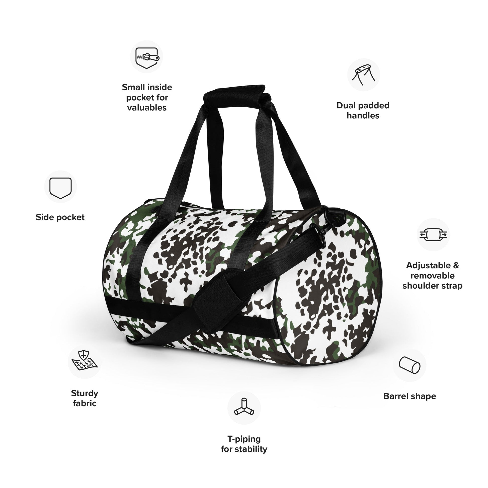 Danish Flecktarn Snow CAMO gym bag - Gym Bags