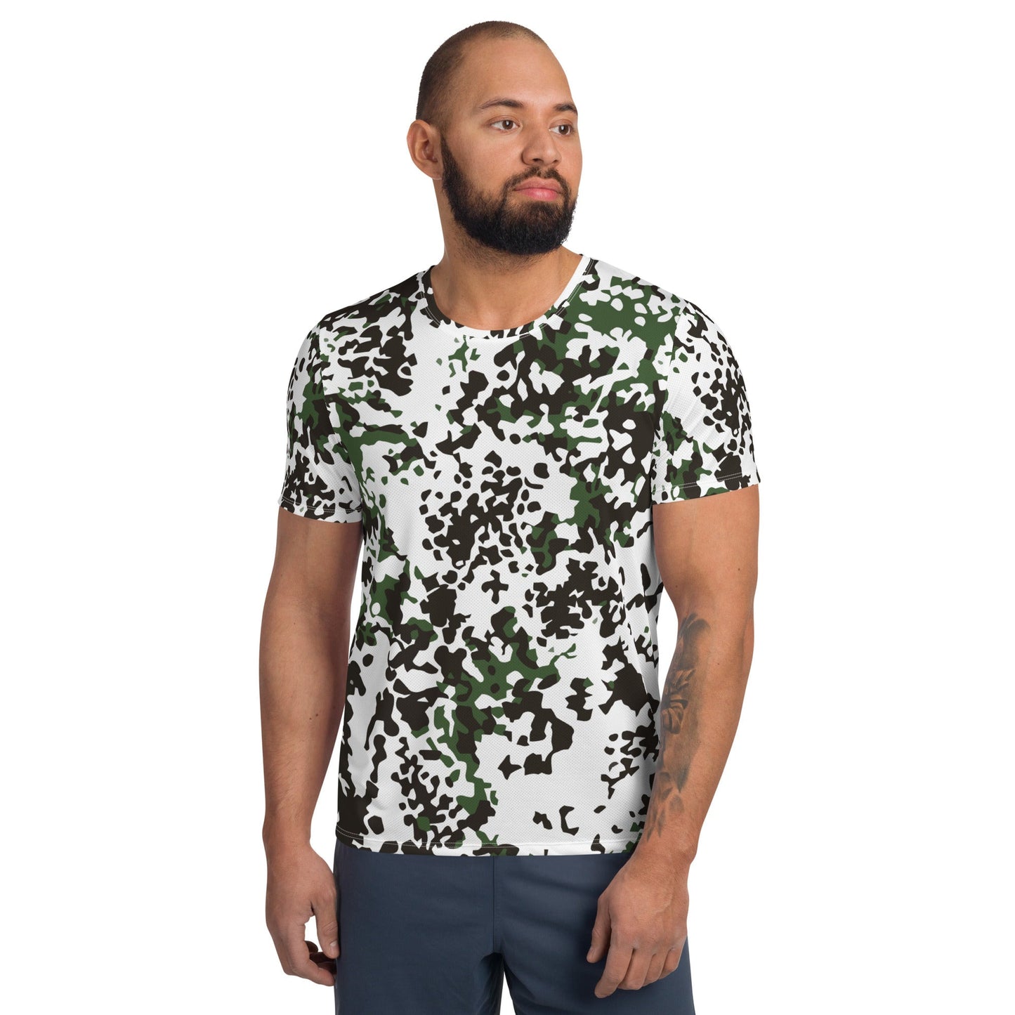 Danish Flecktarn Snow CAMO Mens Athletic T-shirt - T-Shirts