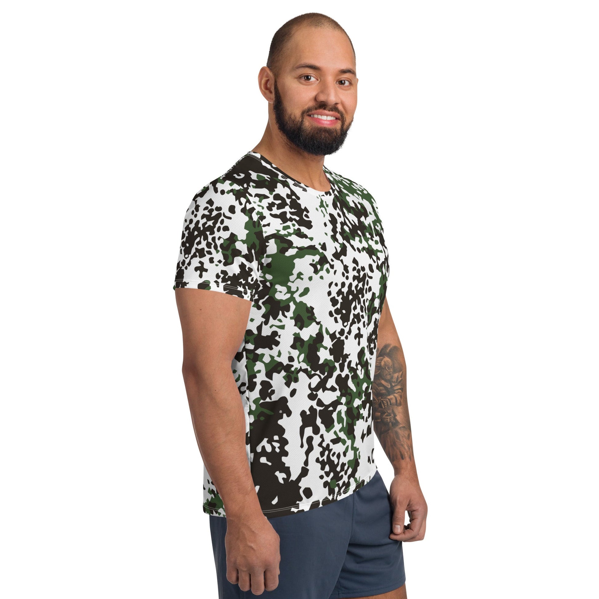 Danish Flecktarn Snow CAMO Mens Athletic T-shirt - T-Shirts