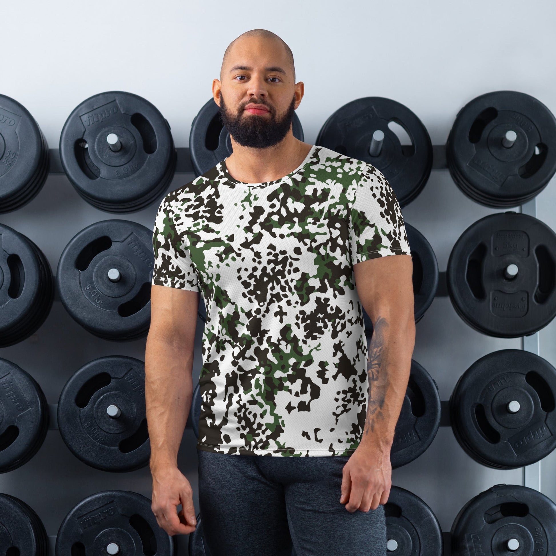 Danish Flecktarn Snow CAMO Mens Athletic T-shirt - XS - T-Shirts