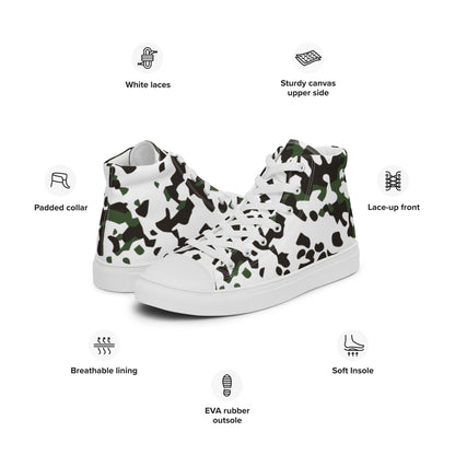 Danish Flecktarn Snow CAMO Mens high top canvas shoes - High Top Canvas Shoes