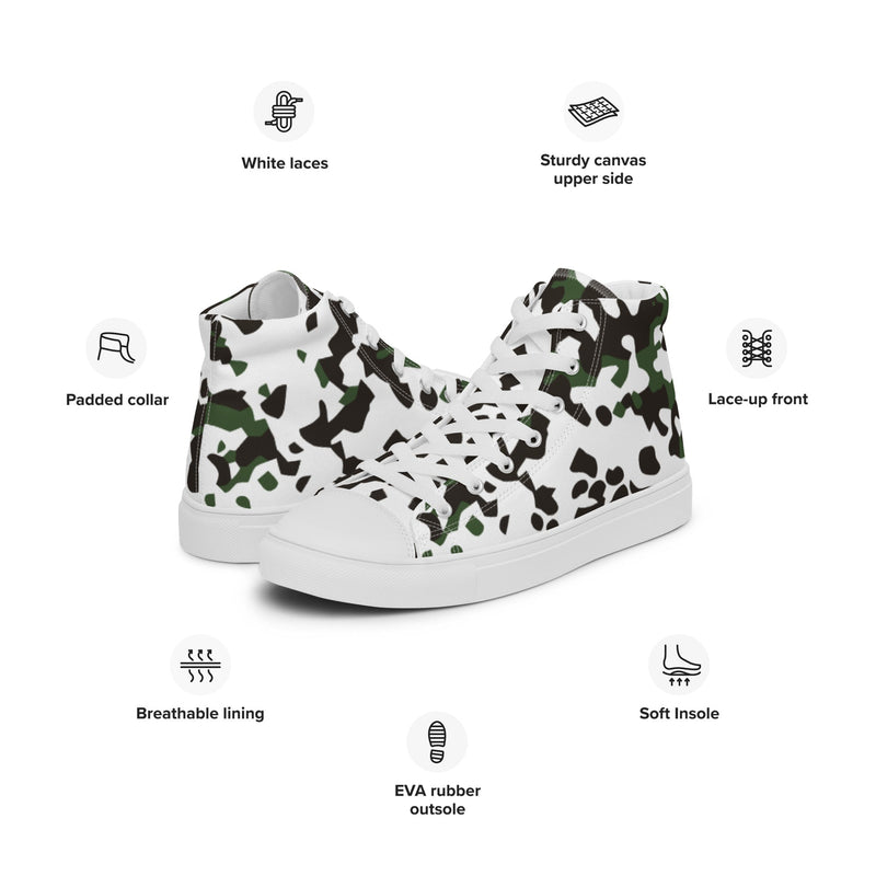 Flecktarn Scandinavian Snow CAMO Mens High-Top Canvas Shoes