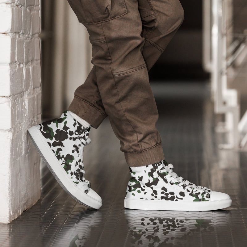 Flecktarn Scandinavian Snow CAMO Mens High-Top Canvas Shoes