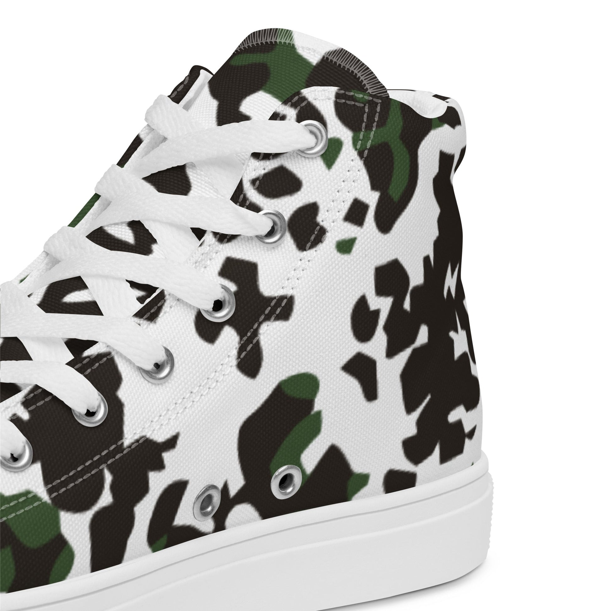 Danish Flecktarn Snow CAMO Mens high top canvas shoes - High Top Canvas Shoes