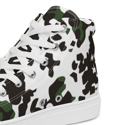 Danish Flecktarn Snow CAMO Mens high top canvas shoes - High Top Canvas Shoes