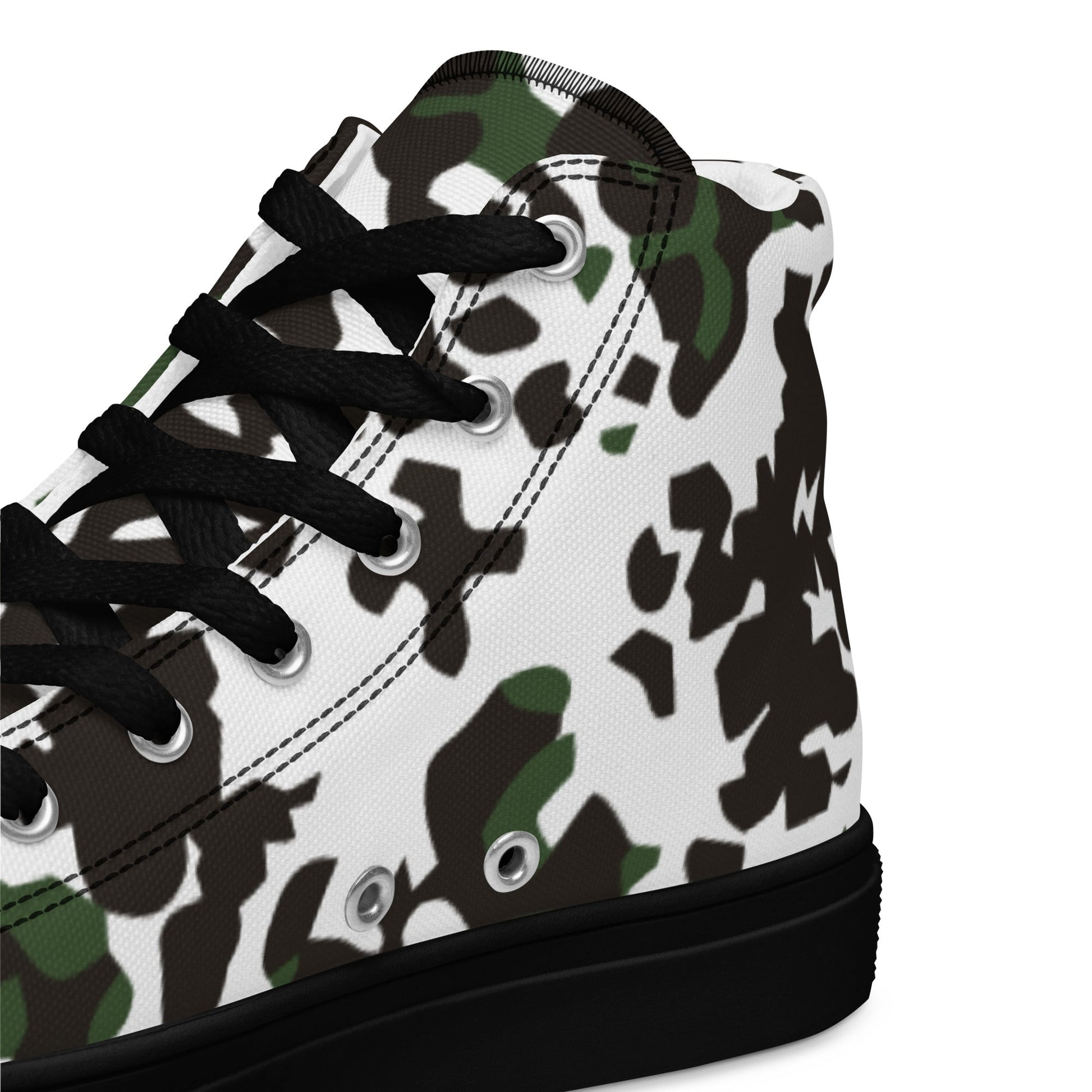 Danish Flecktarn Snow CAMO Mens high top canvas shoes - High Top Canvas Shoes