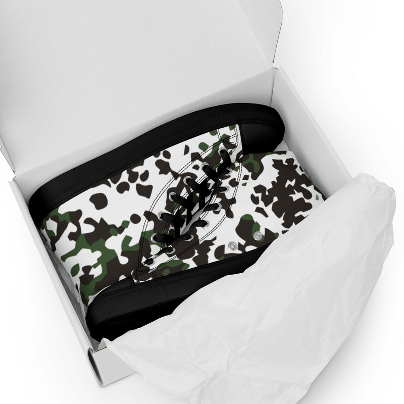 Flecktarn Scandinavian Snow CAMO Mens High-Top Canvas Shoes