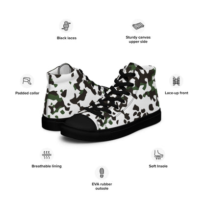 Danish Flecktarn Snow CAMO Mens high top canvas shoes - High Top Canvas Shoes
