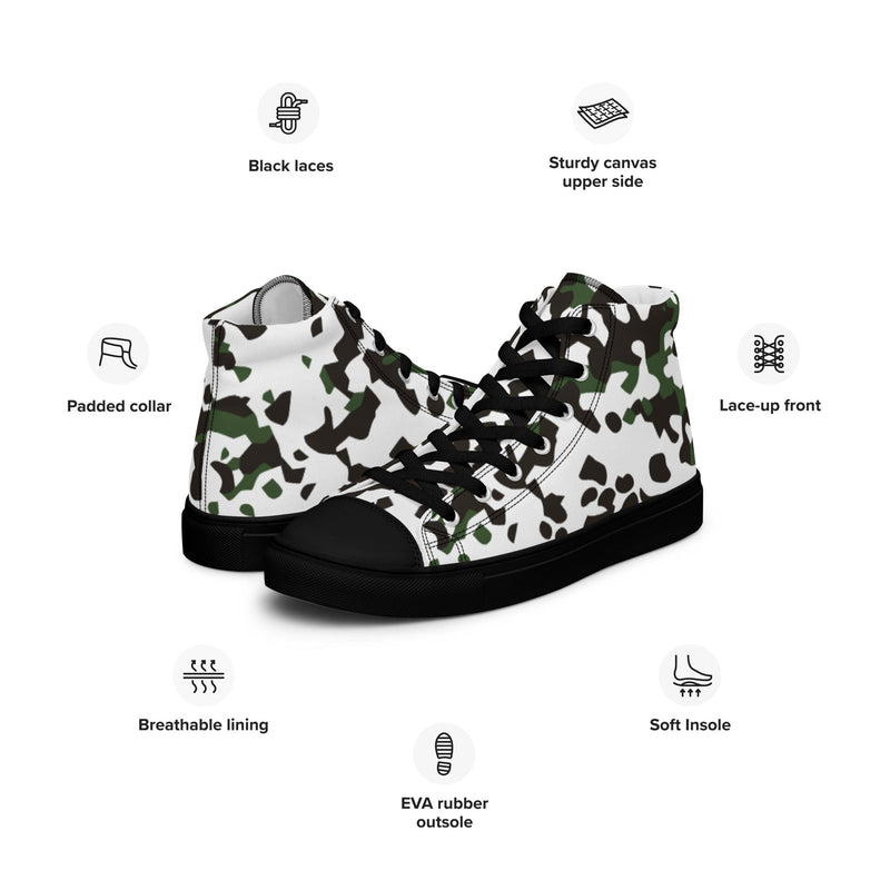 Flecktarn Scandinavian Snow CAMO Mens High-Top Canvas Shoes