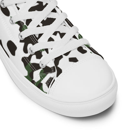 Danish Flecktarn Snow CAMO Mens high top canvas shoes - High Top Canvas Shoes