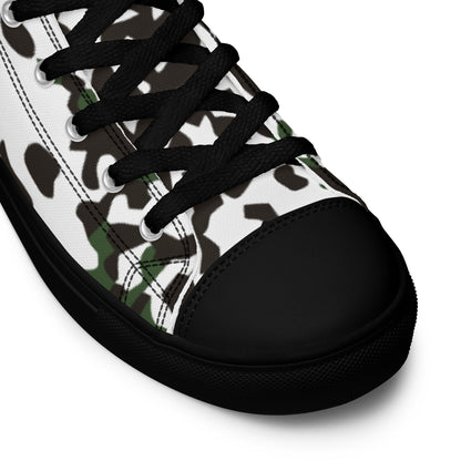Danish Flecktarn Snow CAMO Mens high top canvas shoes - High Top Canvas Shoes