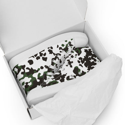 Danish Flecktarn Snow CAMO Mens high top canvas shoes - High Top Canvas Shoes