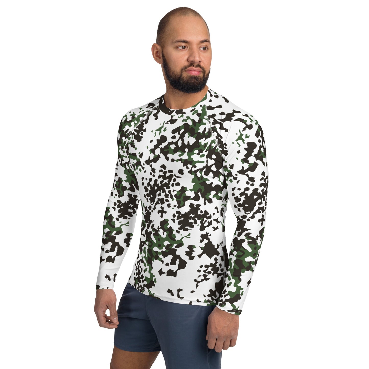 Danish Flecktarn Snow CAMO Mens Long-sleeve Rash Guard - Guards