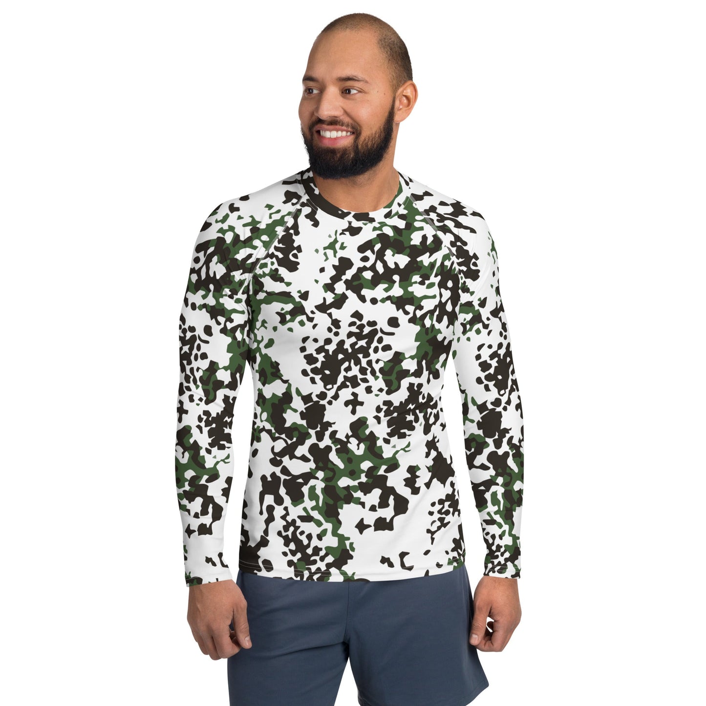 Danish Flecktarn Snow CAMO Mens Long-sleeve Rash Guard - Guards
