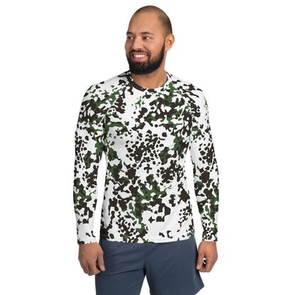 Danish Flecktarn Snow CAMO Mens Long-sleeve Rash Guard - Guards