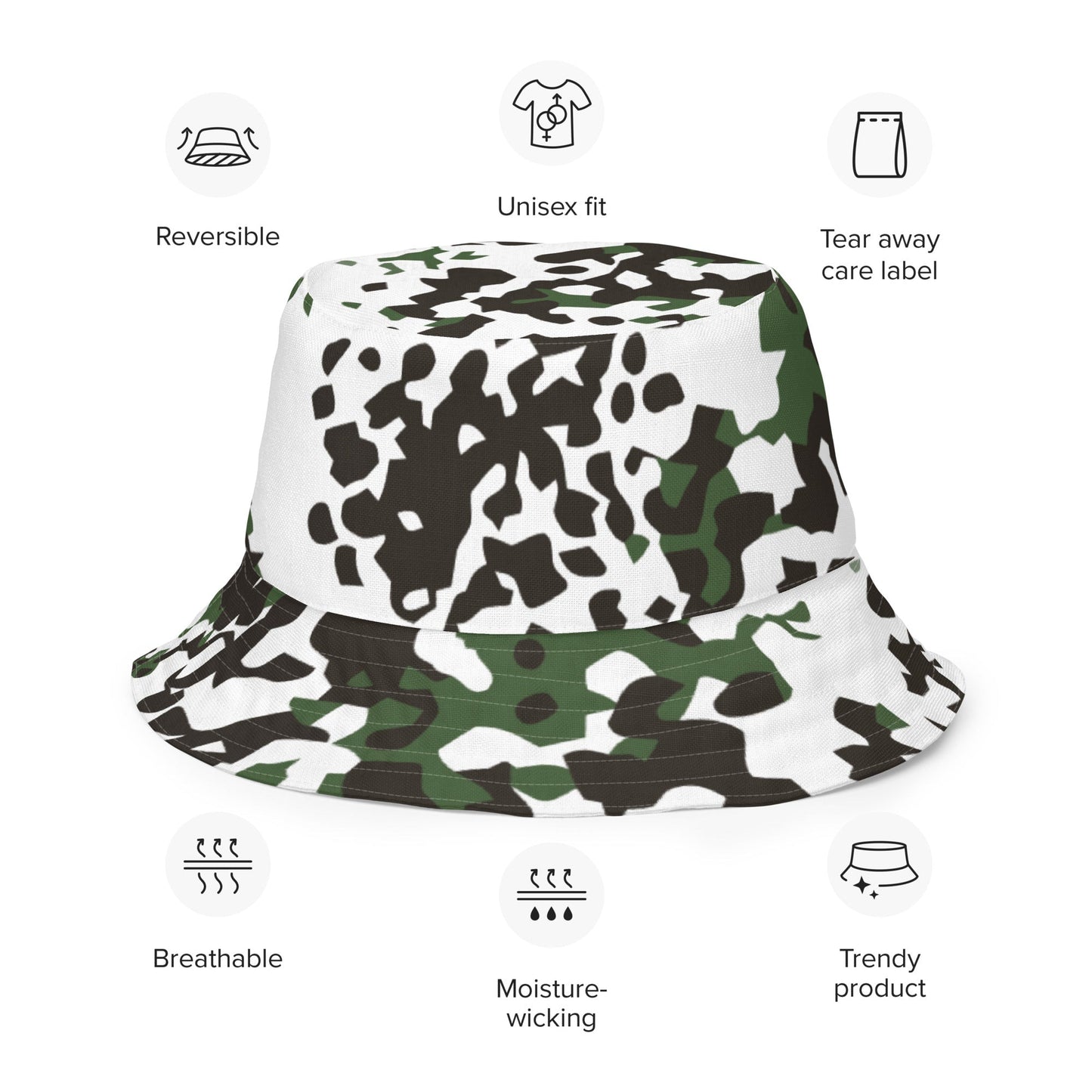 Danish Flecktarn Snow CAMO Reversible bucket hat Bucket Hats