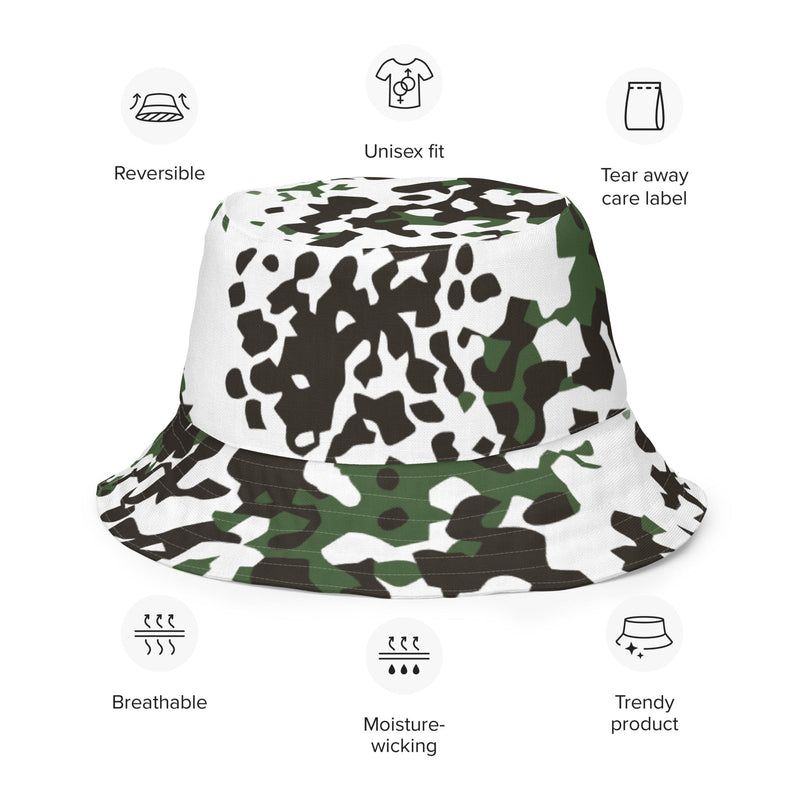 Flecktarn Scandinavian Snow CAMO Reversible Bucket Hat - Head