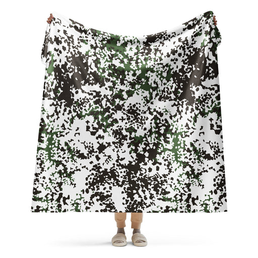Flecktarn Snow Scandinavian CAMO Sherpa Blanket - 60″×80″