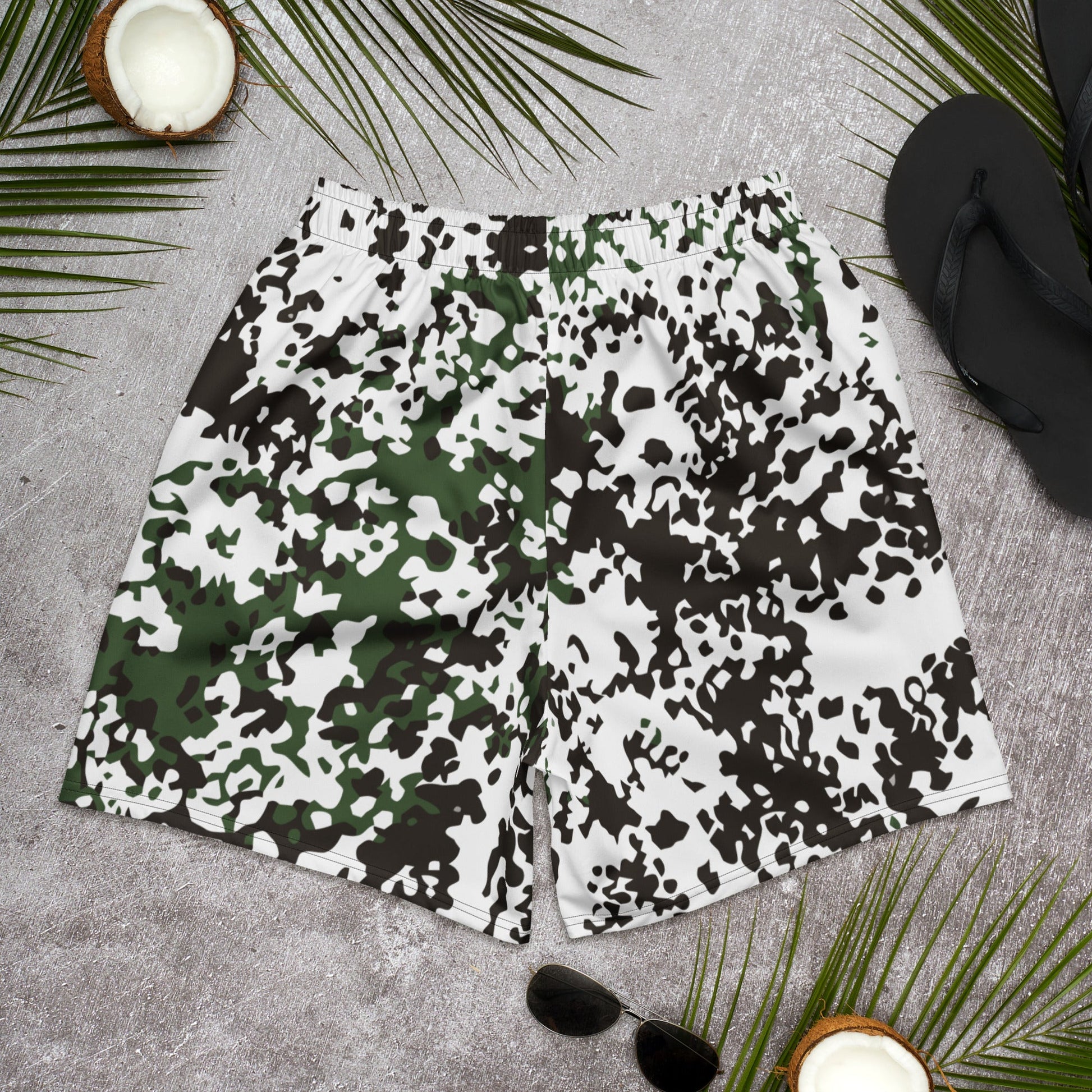 Danish Flecktarn Snow CAMO Unisex Athletic Long Shorts