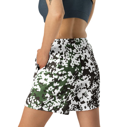 Danish Flecktarn Snow CAMO Unisex Athletic Long Shorts