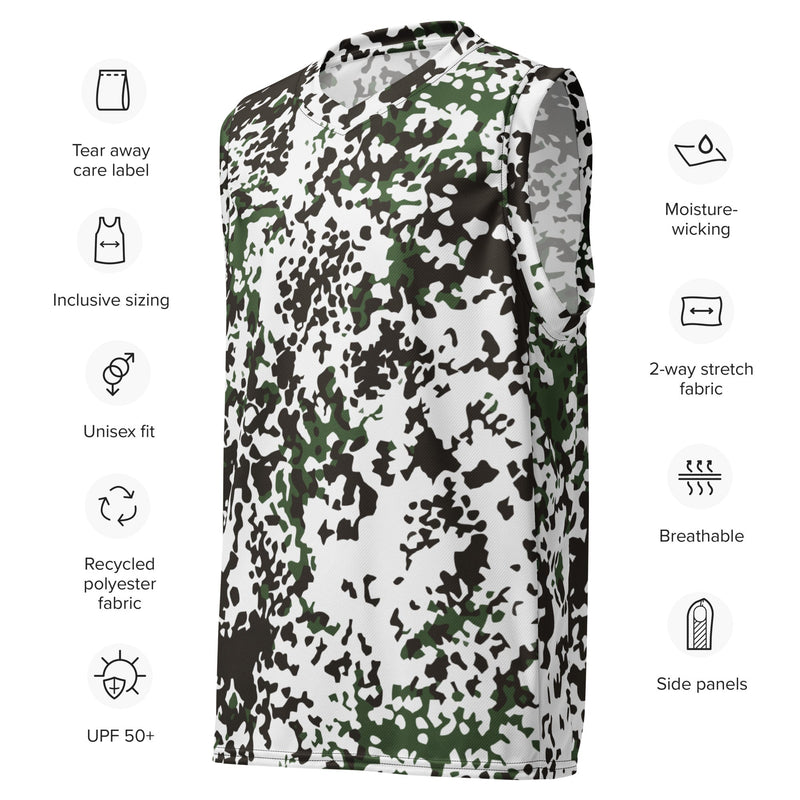 Flecktarn Snow Scandinavian CAMO Unisex Basketball Jersey