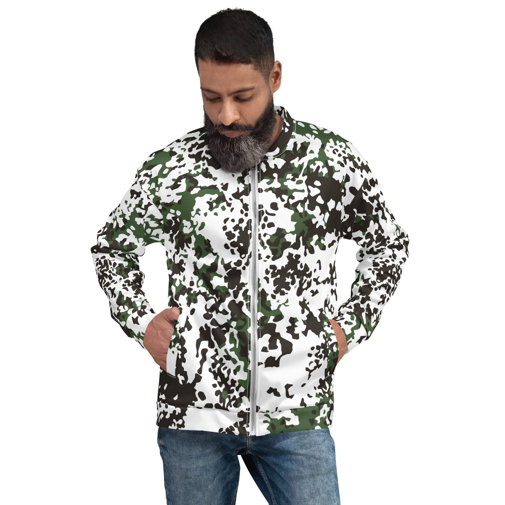 Danish Flecktarn Snow CAMO Unisex Bomber Jacket - Jackets