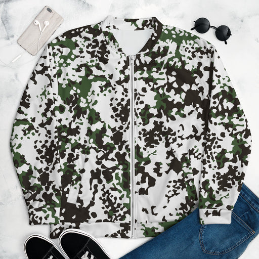 Flecktarn Snow Scandinavian CAMO Unisex Bomber Jacket - XS