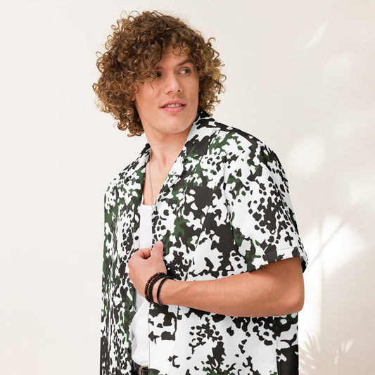 Danish Flecktarn Snow CAMO Unisex button shirt Button Shirts