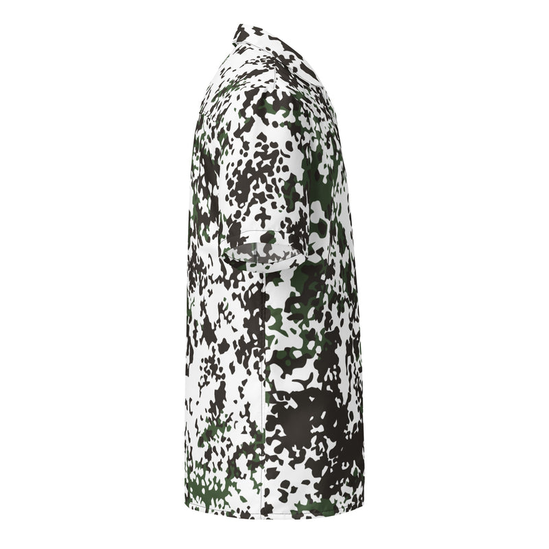 Flecktarn Scandinavian Snow CAMO Unisex Short-Sleeve Button Shirt - Button-Up