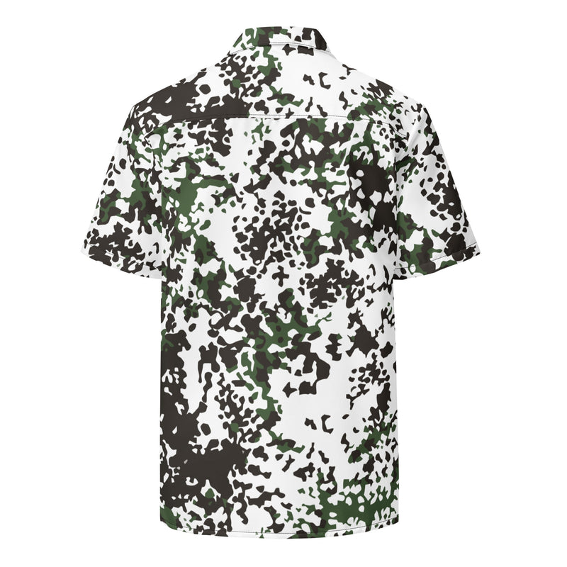 Flecktarn Scandinavian Snow CAMO Unisex Short-Sleeve Button Shirt - Button-Up