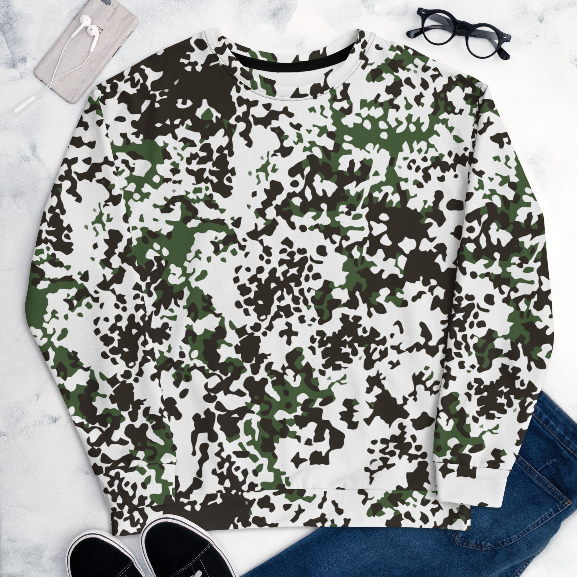 CAMO HQ - Danish Flecktarn Snow CAMO Unisex Sweatshirt - Worldwide