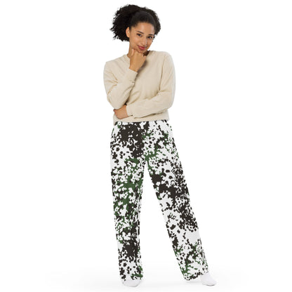 Danish Flecktarn Snow CAMO unisex wide leg pants Wide Pants