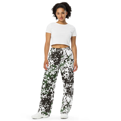 Danish Flecktarn Snow CAMO unisex wide leg pants Wide Pants