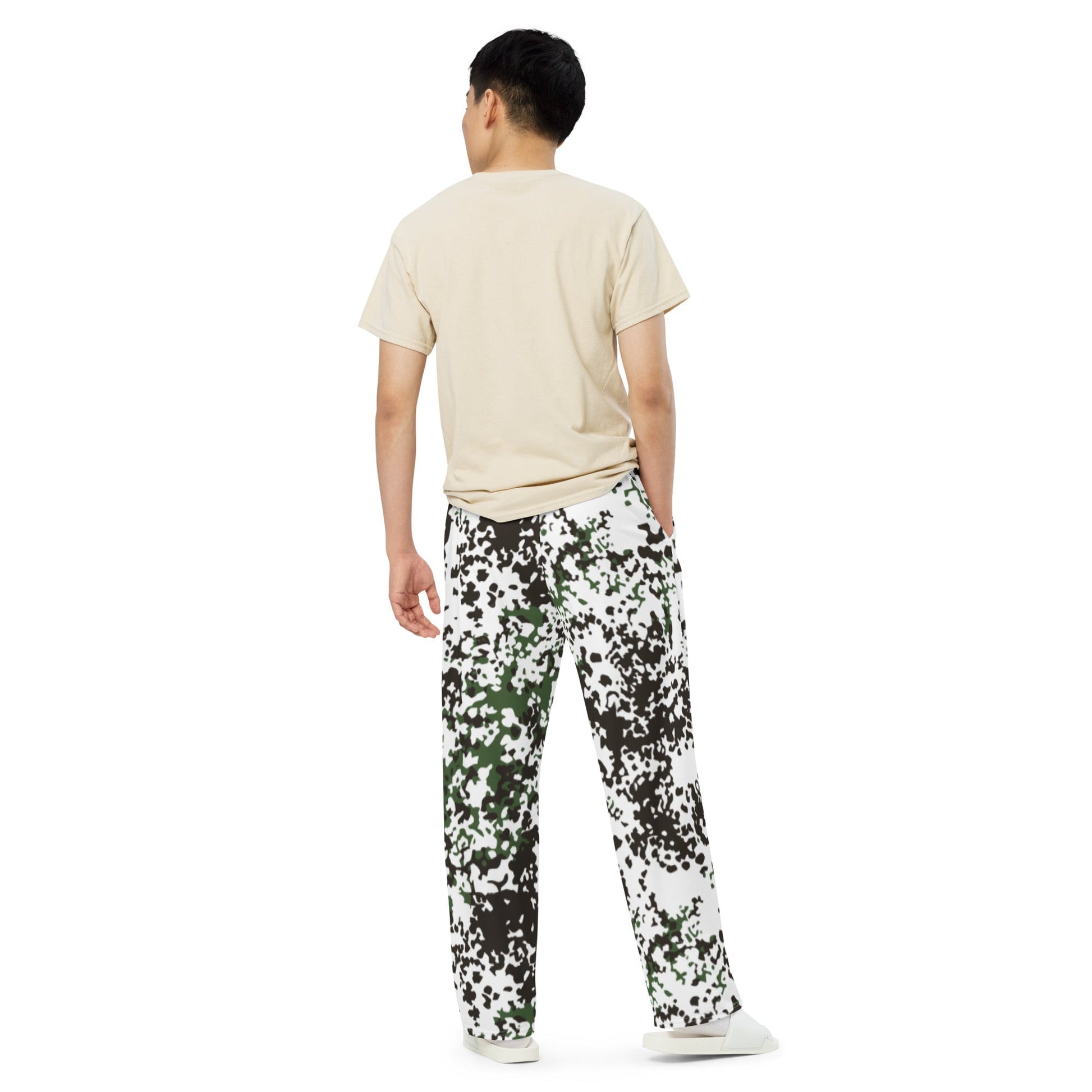 Danish Flecktarn Snow CAMO unisex wide leg pants Wide Pants