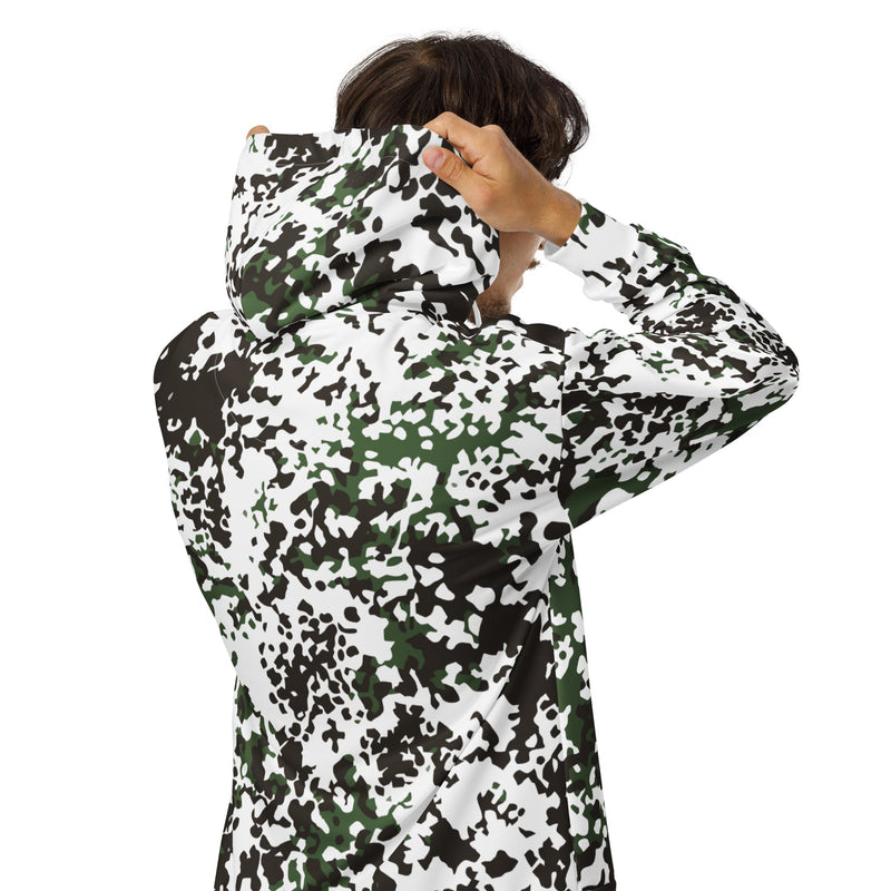 Flecktarn Snow Scandinavian CAMO Unisex Zip Hoodie