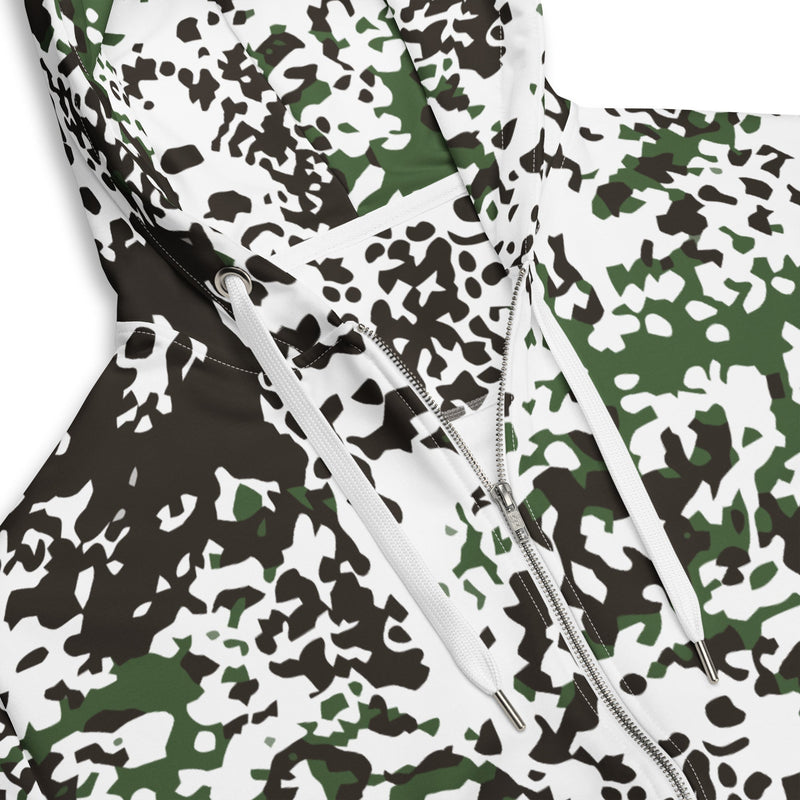 Flecktarn Snow Scandinavian CAMO Unisex Zip Hoodie
