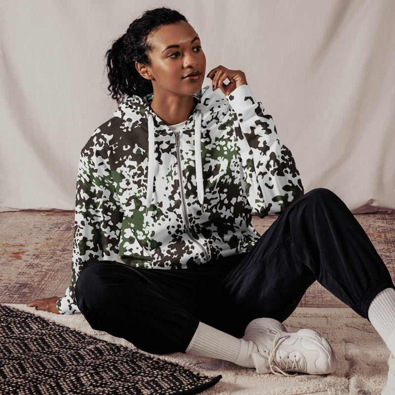 Flecktarn Snow Scandinavian CAMO Unisex Zip Hoodie