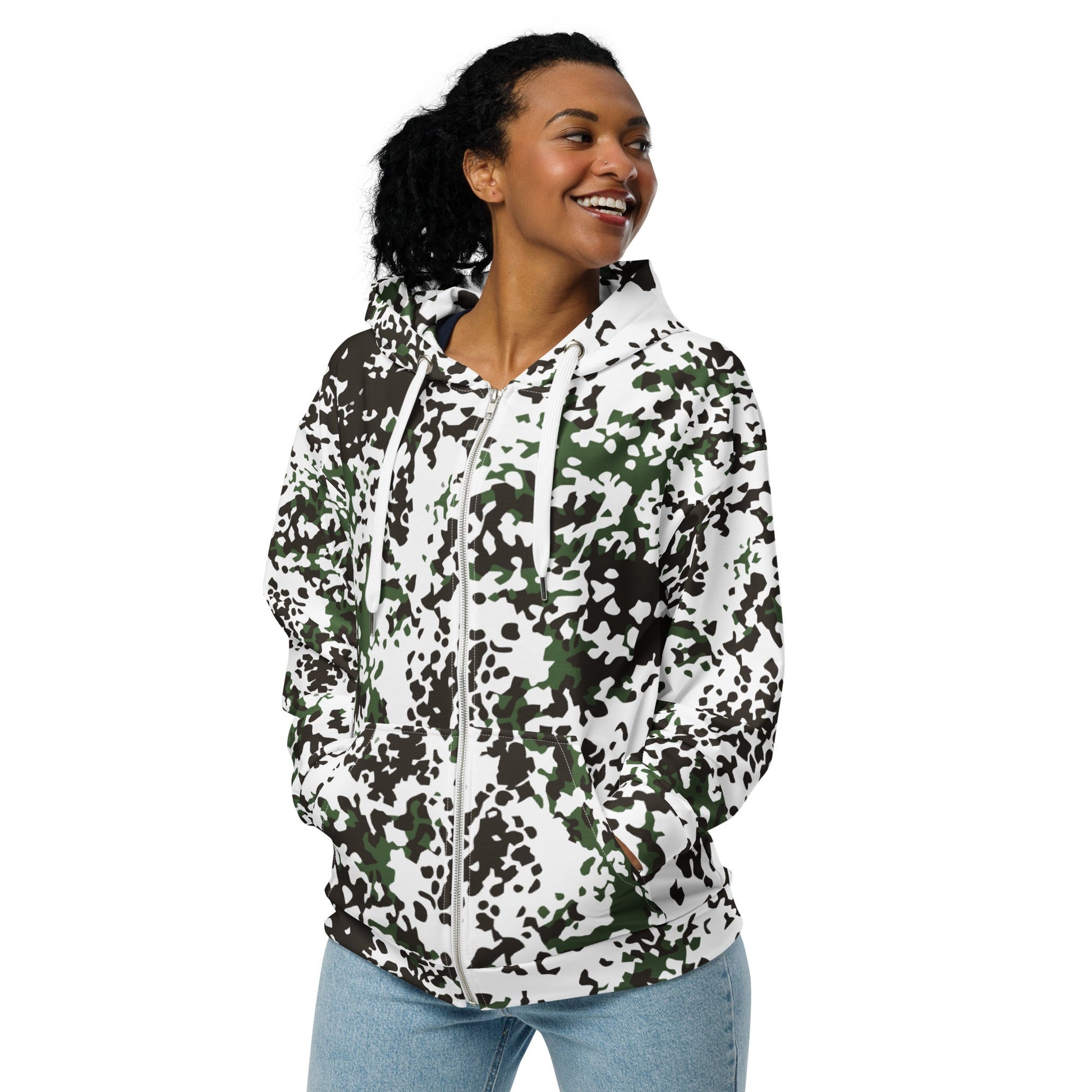 Danish Flecktarn Snow CAMO Unisex zip hoodie Zip Hoodies