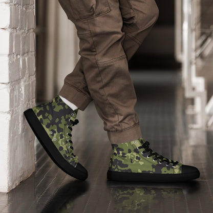 Danish Flecktarn Woodland CAMO Mens high top canvas shoes - 5 - High Top Canvas Shoes