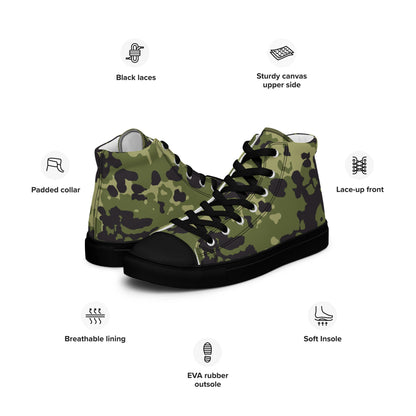 Danish Flecktarn Woodland CAMO Mens high top canvas shoes - High Top Canvas Shoes