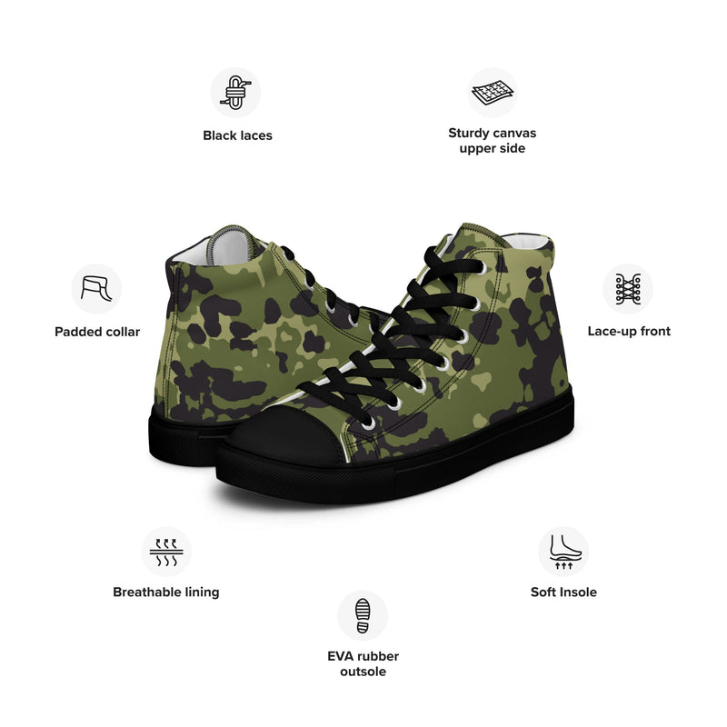 Flecktarn Scandinavian Woodland CAMO Mens High-Top Canvas Shoes