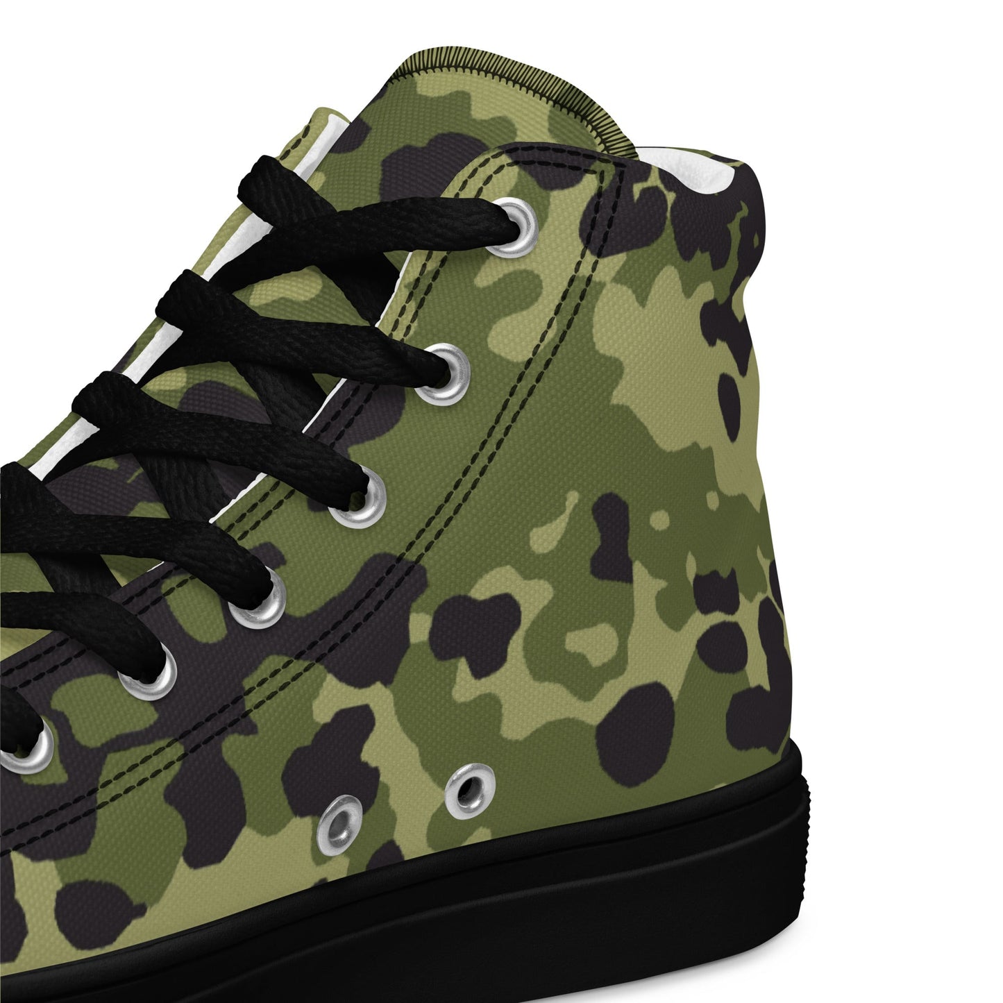 Danish Flecktarn Woodland CAMO Mens high top canvas shoes - High Top Canvas Shoes