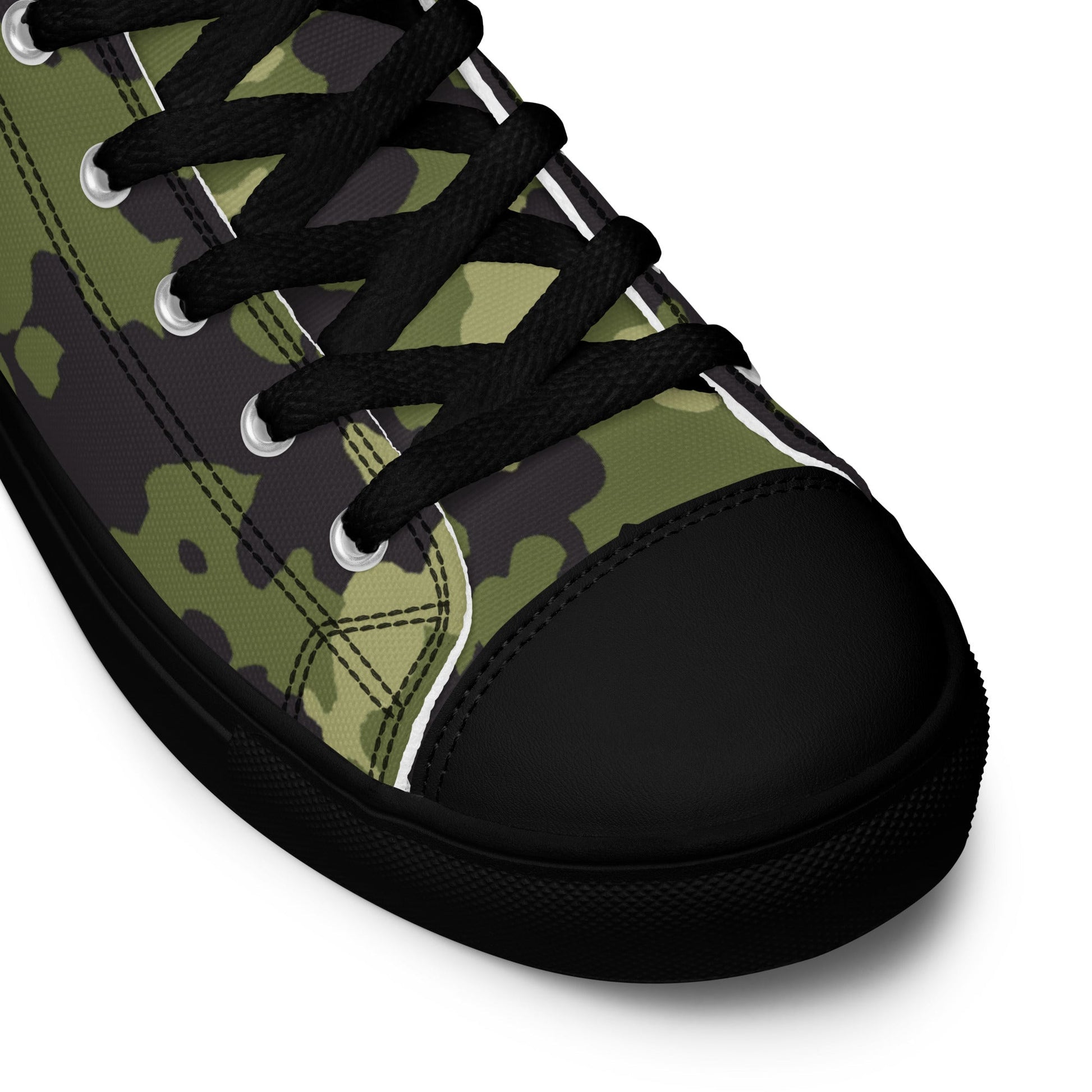 Danish Flecktarn Woodland CAMO Mens high top canvas shoes - High Top Canvas Shoes